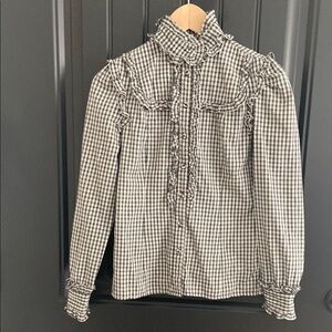 Ruffled Gingham Blouse
